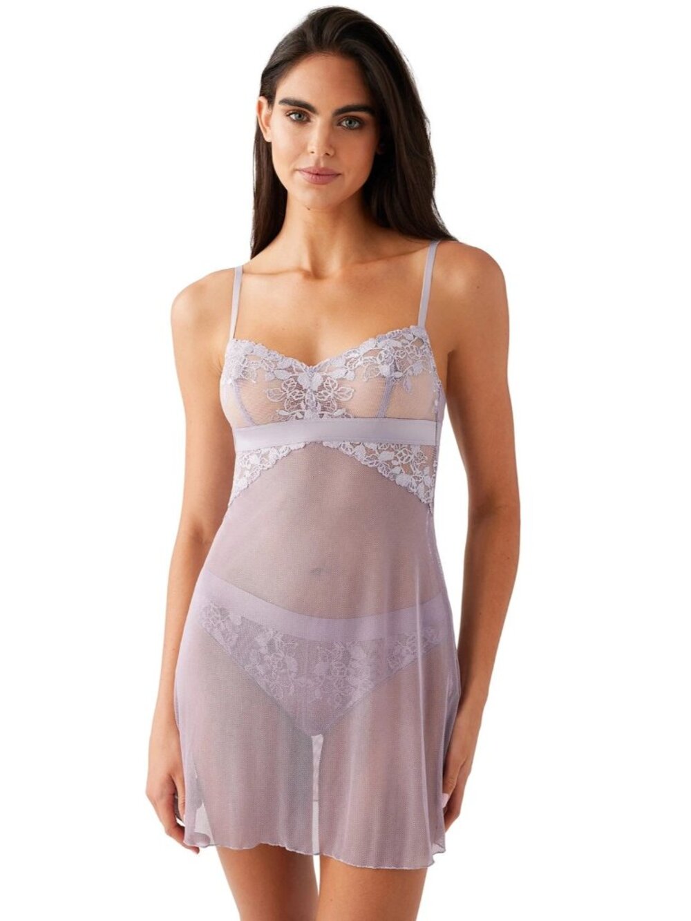 b.tempt'd by Wacoal 914227 Lilac Embroidered Opening Act Chemise S Small NEW $55